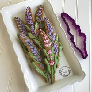 The Floured Canvas Mixed Floral Set of 4 Cookie Cutters and Fondant Cutters and Clay Cutters Lavender