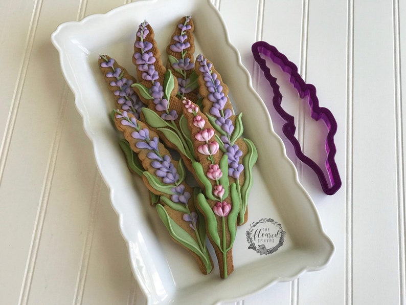 The Floured Canvas Mixed Floral Set of 4 Cookie Cutters and Fondant Cutters and Clay Cutters Lavender