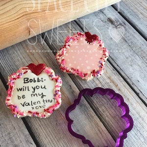 Heart Plaque Cookie Cutter and Fondant Cutter and Clay Cutter