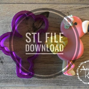 Digital STL File Download for Andy Kay&#39;s Flamingo Cookie Cutter and Fondant Cutter and Clay Cutter