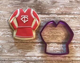 Cheer Uniform Long Sleeve or Cheerleader Cookie Cutter and Fondant Cutter and Clay Cutter