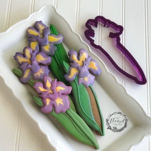 The Floured Canvas Mixed Floral Set of 4 Cookie Cutters and Fondant Cutters and Clay Cutters Iris
