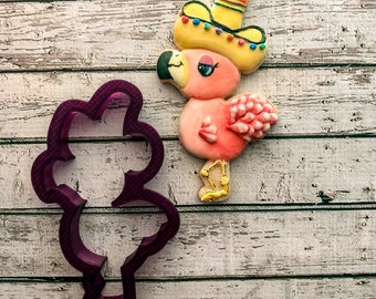Flamingo with Sombrero Cookie Cutter and Fondant Cutter and Clay Cutter