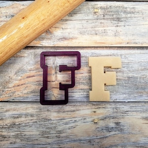 Varsity Letter F Cookie Cutter and Fondant Cutter and Clay Cutter