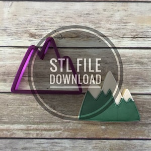 Digital STL File Download for Mountain #1 Cookie Cutter and Fondant Cutter and Clay Cutter