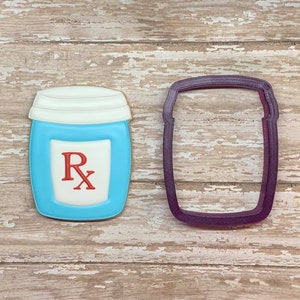 Pill Bottle #2 or Prescription Bottle Cookie Cutter and Fondant Cutter and Clay Cutter