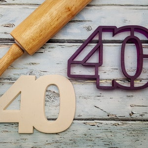 40 Forty Cookie Cutter and Fondant Cutter and Clay Cutter