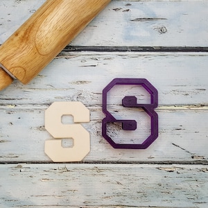 Varsity Letter S Cookie Cutter and Fondant Cutter and Clay Cutter
