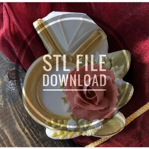 Digitale STL Datei Download für Diamant Ring mit Blumen #2 Cookie Cutter und Fondant Cutter und Clay Cutter