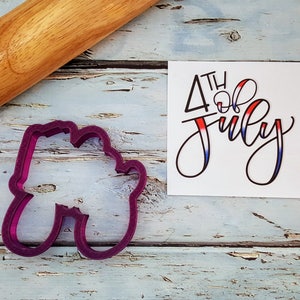 4th of July Hand Lettered Cookie Cutter and Fondant Cutter and Clay Cutter