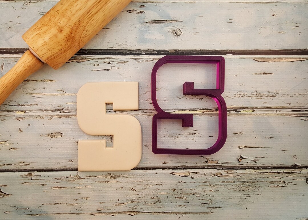 Rounded Varsity Letter S Cookie Cutter and Fondant Cutter and Clay Cutter Etsy