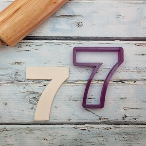 7 Seven Seventh Birthday or Anniversary Number Cookie Cutter or Fondant Cutter and Clay Cutter