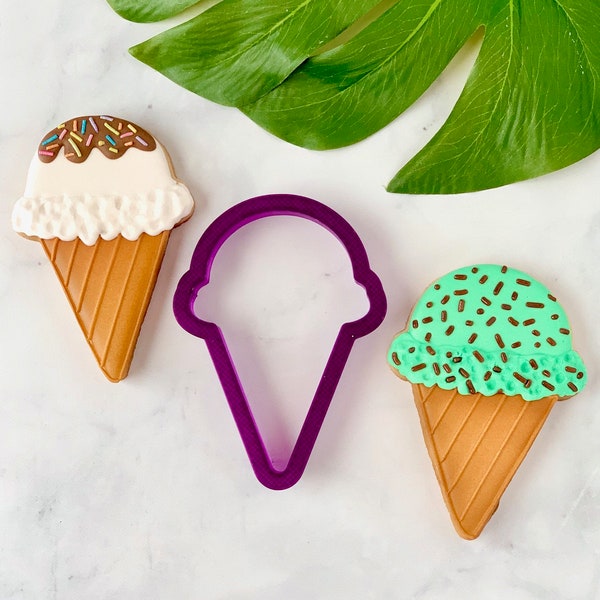 Single Scoop Ice Cream Cone Cookie Cutter or Fondant Cutter and Clay Cutter