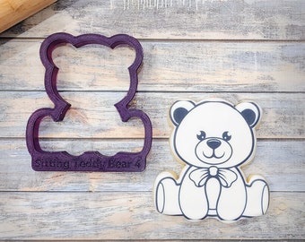Sitting Teddy Bear Cookie Cutter and Fondant Cutter and Clay Cutter