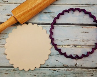 Round Scalloped Cookie Cutter and Fondant Cutter and Clay Cutter