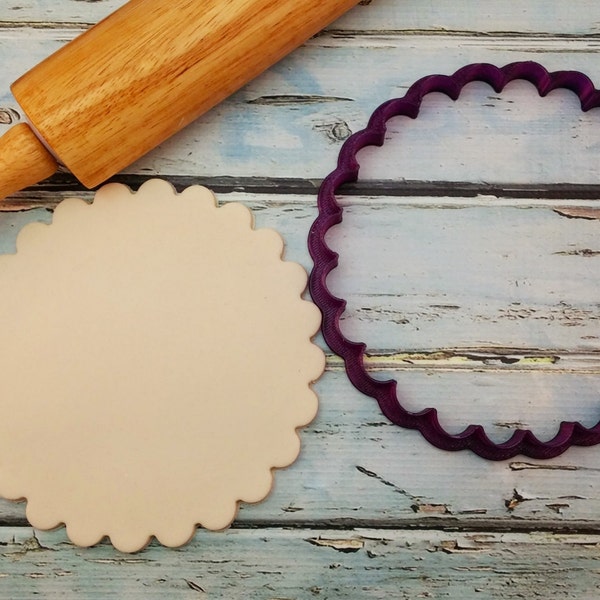 Round Scalloped Cookie Cutter and Fondant Cutter and Clay Cutter