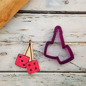 Fuzzy Dice or Hanging Dice or Pair of Dice Cookie Cutter and Fondant Cutter and Clay Cutter