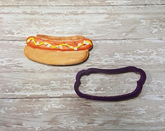Hot Dog in a Bun Cookie Cutter or Fondant Cutter and Clay Cutter