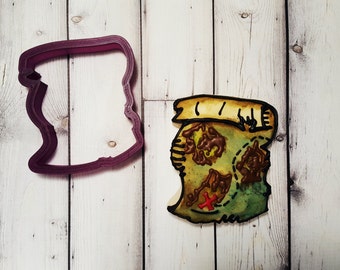 Pirate Treasure Map Cookie Cutter or Fondant Cutter and Clay Cutter