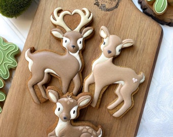 The Floured Canvas Deer Family set of 3 Cookie Cutters or Fondant Cutters and Clay Cutters