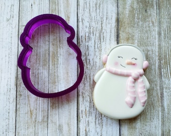 Snowman with Earmuffs Cookie Cutter or Fondant Cutter and Clay Cutter