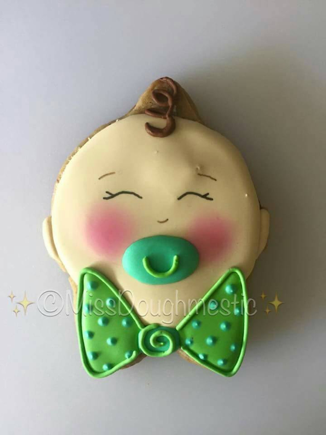 Miss Doughmestic Baby Boy Head Cookie Cutter and Fondant Cutter and