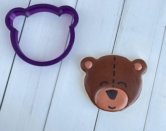 Bear Face #2 or Bear Head Cookie Cutter and Fondant Cutter and Clay Cutter