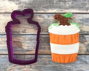 Pumpkin Latte or Pumpkin Spice Latte or Cup of Coffee Cookie Cutter and Fondant Cutter and Clay Cutter