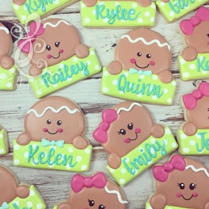 Gingerbread Boy and/or Girl with Sign #1 or Plaque Cookie Cutter and Fondant Cutter and Clay Cutter
