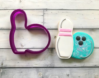 Bowling Pin and Ball Cookie Cutter and Fondant Cutter and Clay Cutter