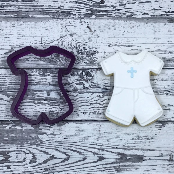 Baby Boy Jumper Or Baptism Outfit Cookie Cutter and Fondant Cutter and Clay Cutter