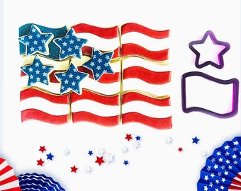 Stars & Stripes Cookie Cutter Platter Set