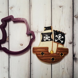 Piratenschip koekjes uitsteker of fondant uitsteker en klei uitsteker