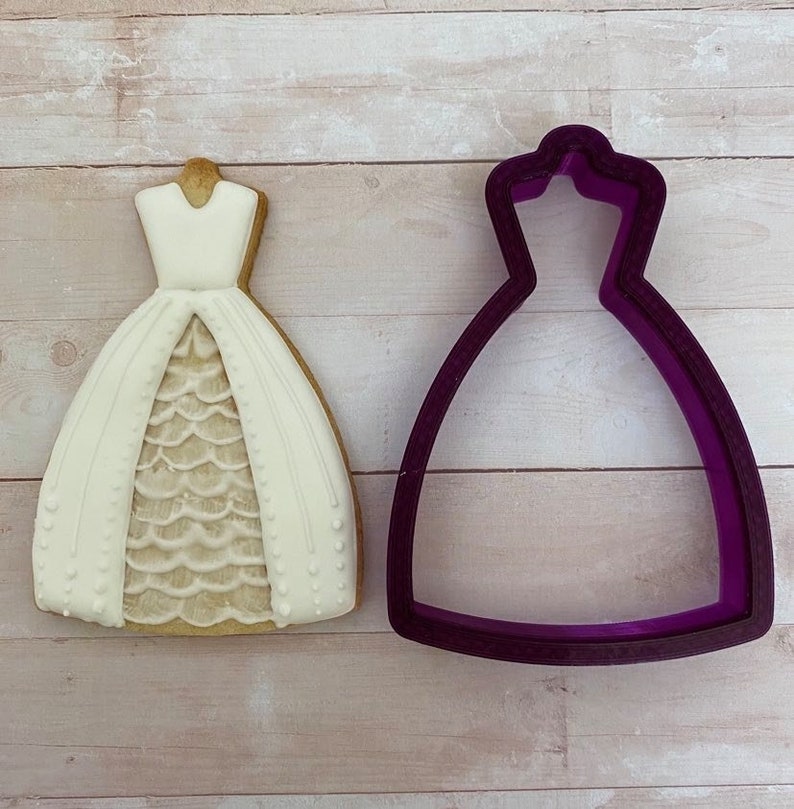 Wedding Dress 4 Bridesmaid Quinceanera Prom Formal Cookie Cutter or Fondant Cutter and Clay Cutter image 1