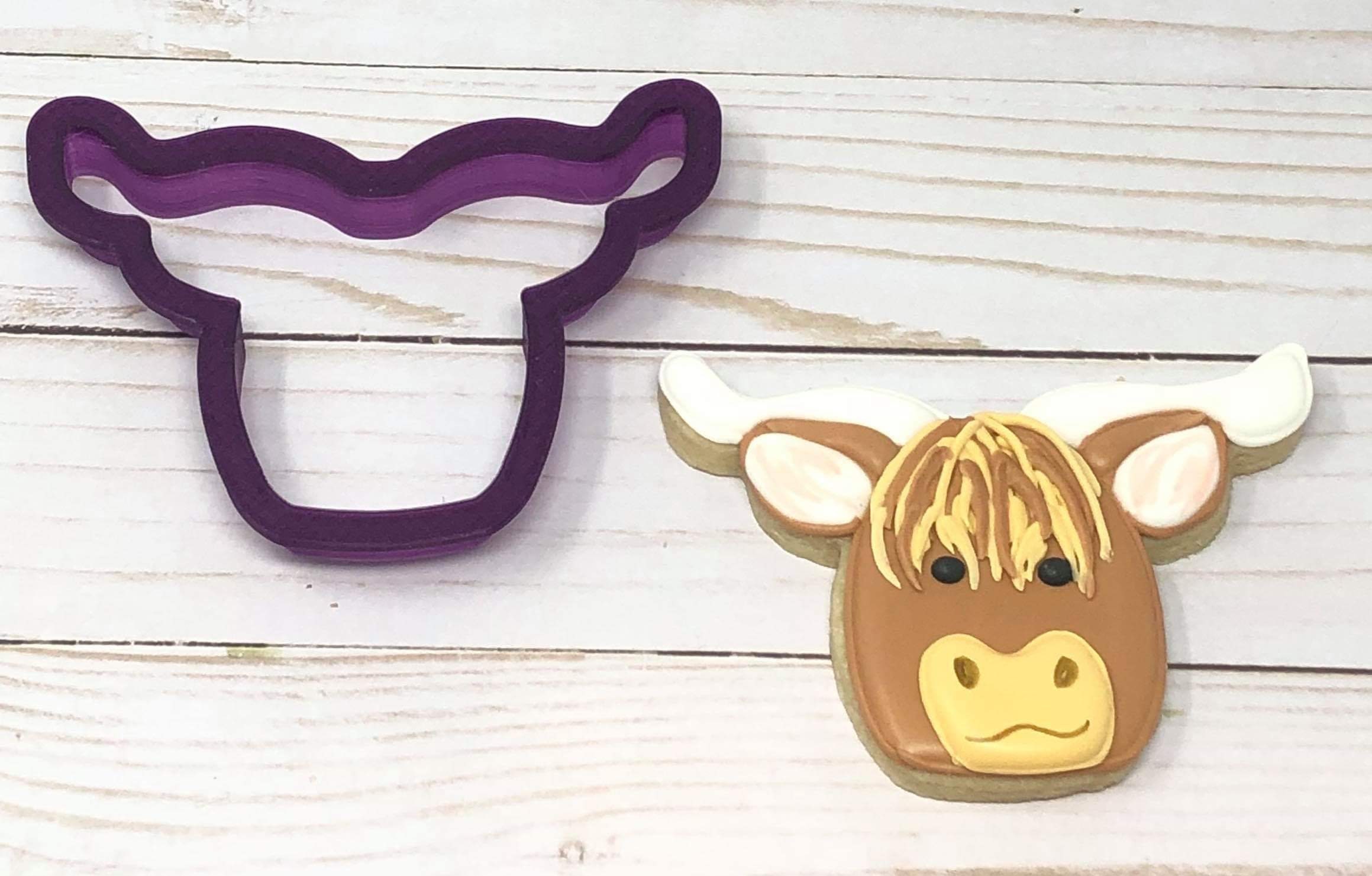 Highland Cow Head Cookie Cutter and Fondant Cutter and Clay Etsy