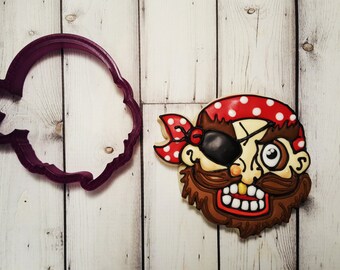 Pirate with Eye Patch Cookie Cutter or Fondant Cutter and Clay Cutter