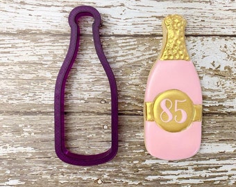 Wine or Champagne Bottle Cookie Cutter and Fondant Cutter and Clay Cutter