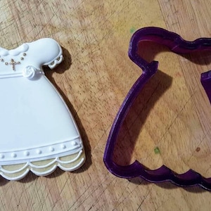 Dress Princess Baptismal Cookie Cutter or Fondant Cutter and Clay Cutter