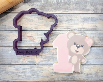 First Birthday Bear Cookie Cutter and Fondant Cutter and Clay Cutter