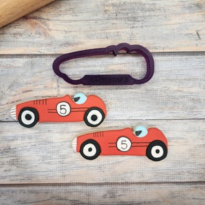 Vintage Race Car #1 Cookie Cutter and Fondant Cutter and Clay Cutter