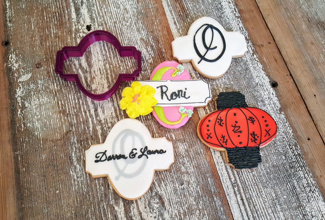 Oval With Banner or Cookie Cutter and Fondant Cutter and Clay Cutter - Etsy