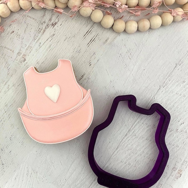 Baby Bib #4 or Bib Apron Cookie Cutter and Fondant Cutter and Clay Cutter