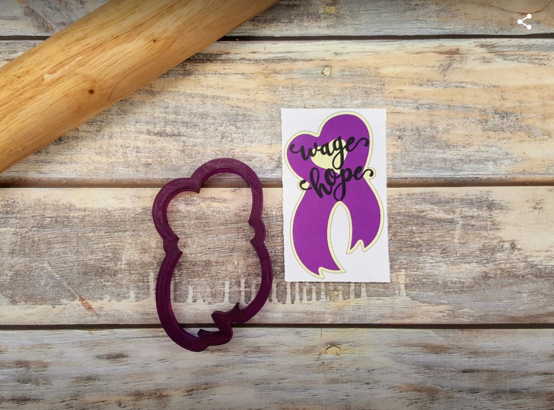 Wage Hope Awareness Ribbon or Memorial Ribbon Cookie Cutter and Fondant ...