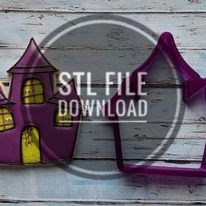 Digital STL File for Haunted House or Creepy House Cookie Cutter or Fondant Cutter and Clay Cutter