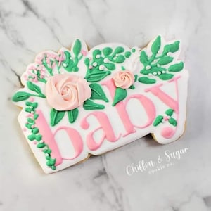 Floral Baby Plaque Cookie Cutter and Fondant Cutter and Clay Cutter