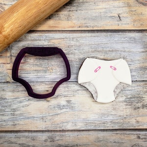 Miss Doughmestic Baby Diaper Cookie Cutter and Fondant Cutter and Clay Cutter