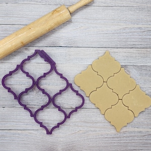 Multi Arabesque #2 Plaque or Tile Cookie Cutter and Fondant Cutter and Clay Cutter