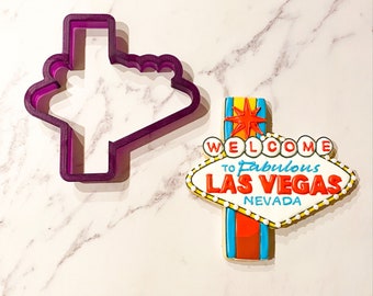 Las Vegas Sign Cookie Cutter and Fondant Cutter and Clay Cutter