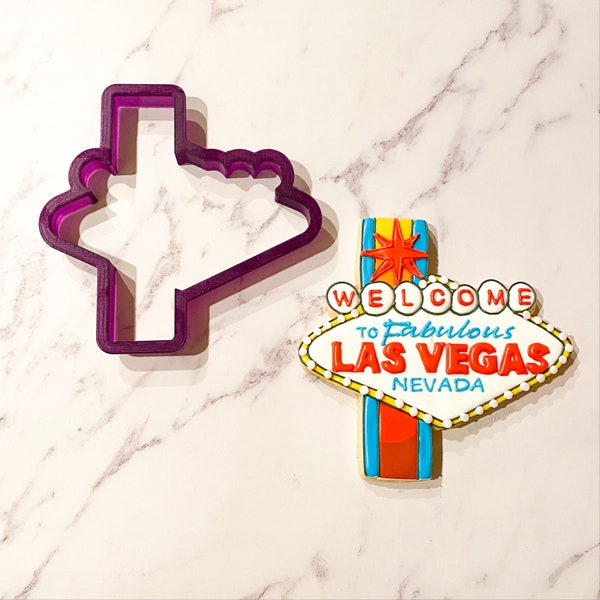 Las Vegas Sign Cookie Cutter and Fondant Cutter and Clay Cutter