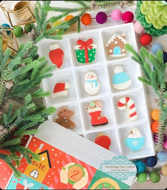 Set of 12 Advent Calendar Christmas Minis Cookie Cutter and - Etsy